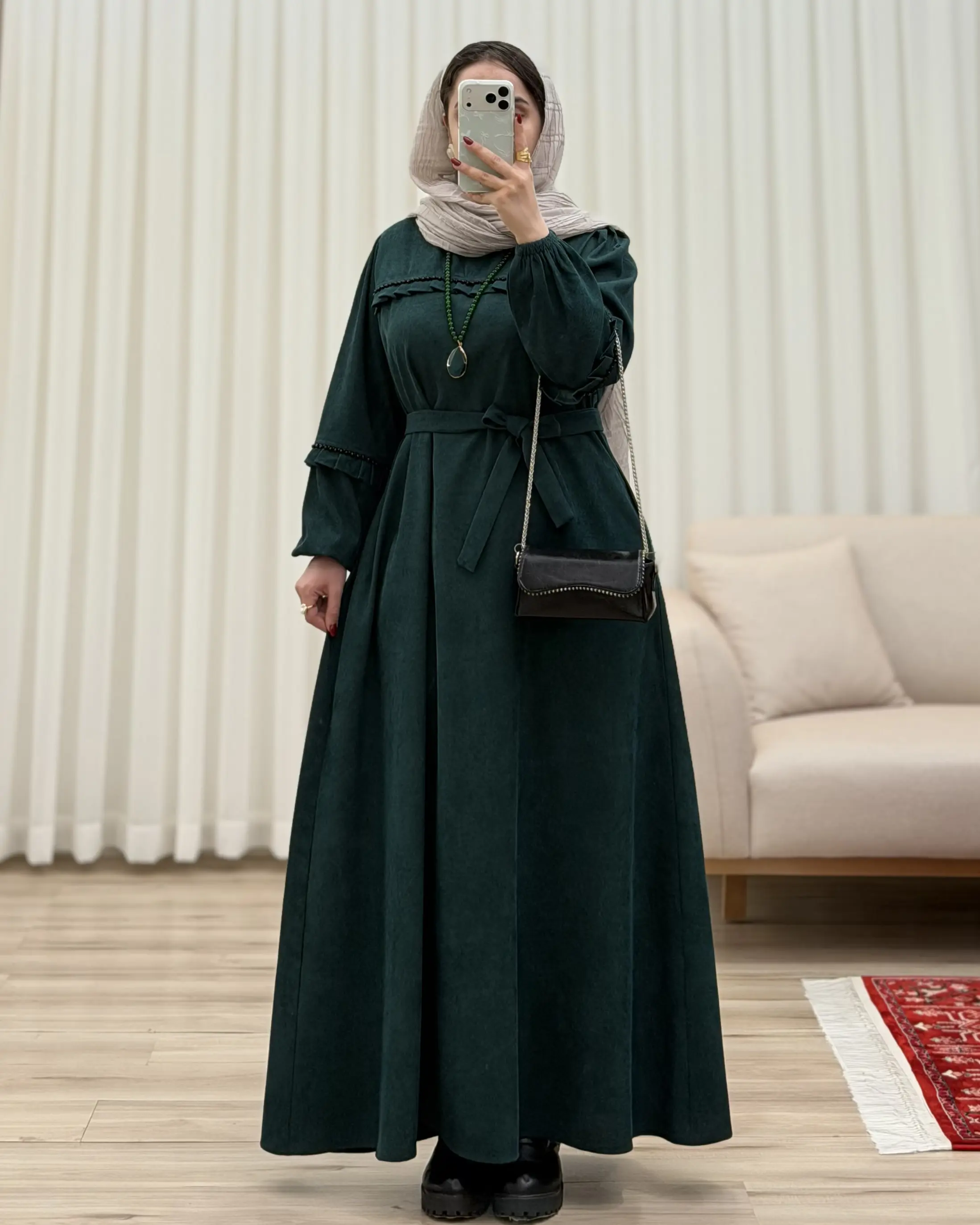 مانتو عبایی کبریتی مدل سنگدوزی